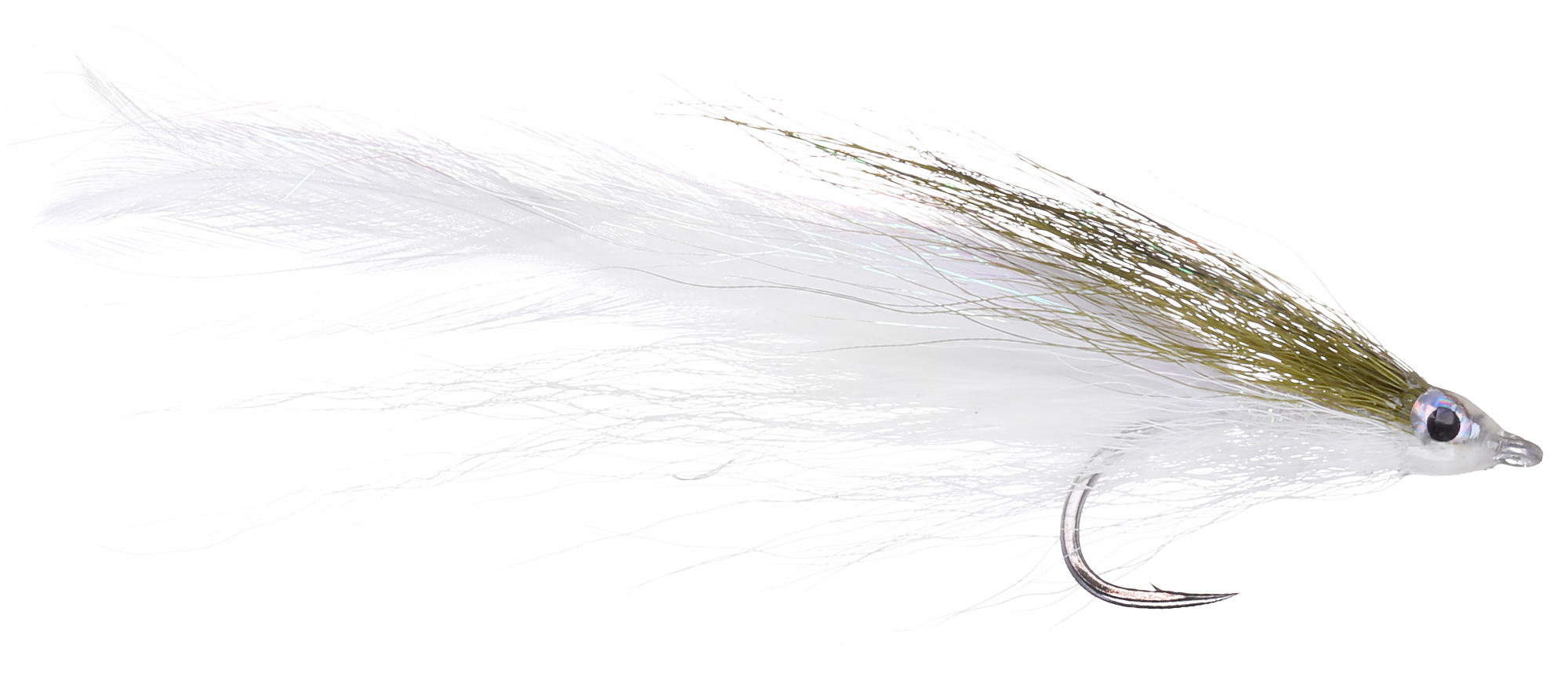 Fulling Mill Streamer Deceiver Olive et white #2/0