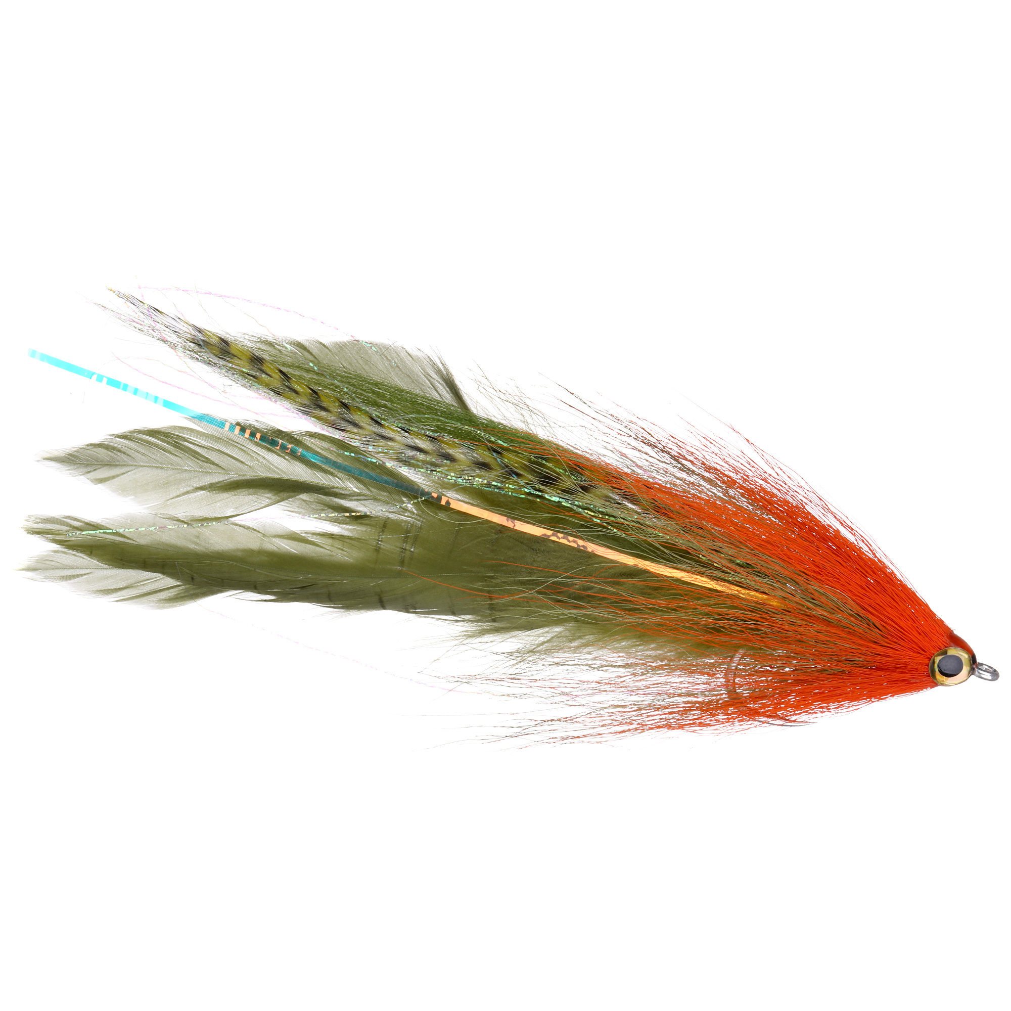 Superflies Hollow GT Deceiver Olive/Orange Gamakatsu SL12S #6/0 Mouche d'eau salée
