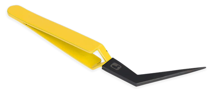 Loon Mini Curved D-Loop Tweezer - Yellow - Pince fine - courbée