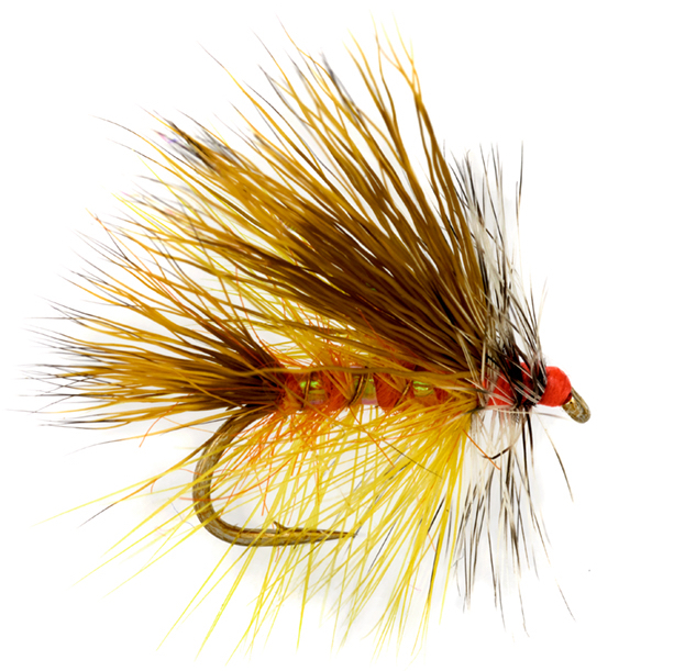 Mouche sèche Fulling Mill - Jackie's Hot Head Yellow International Stimulator