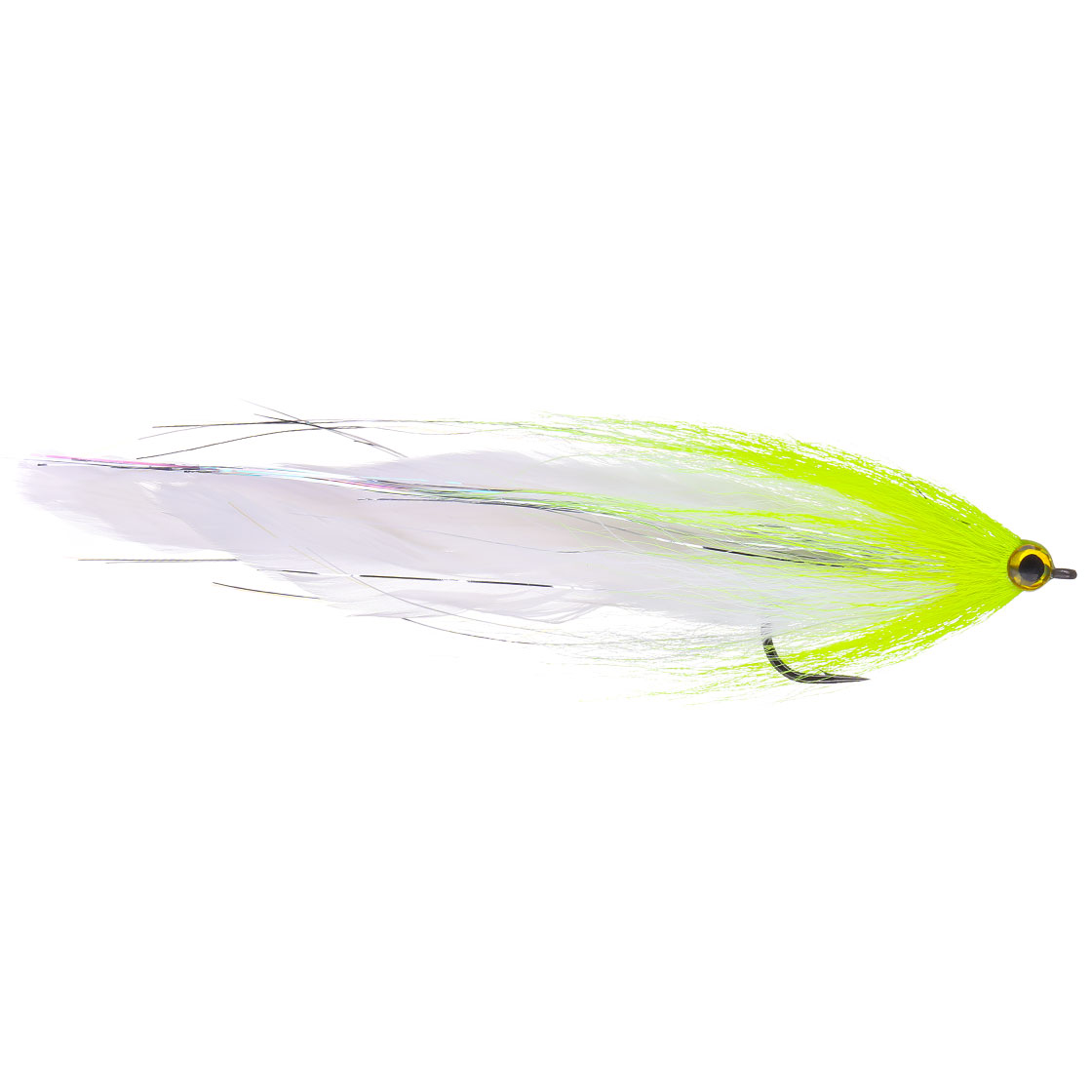 Superflies Hechtstreamer Pike Deceiver Blanc & Chartreuse Chaussons