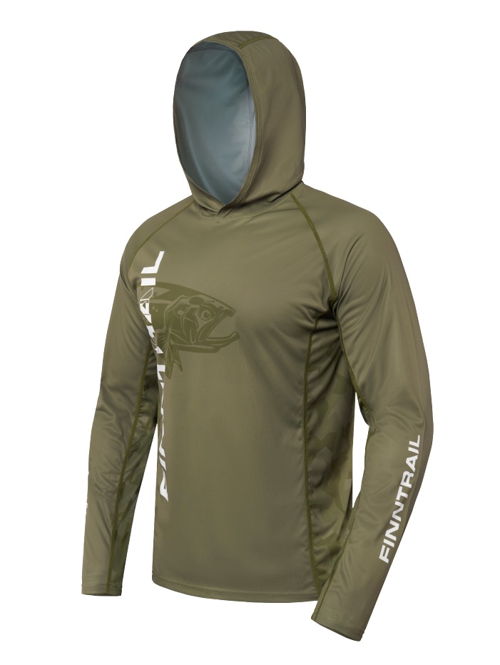 Finntrail Sunhoody Wave Big Fish kaki Protection solaire UPF 50+