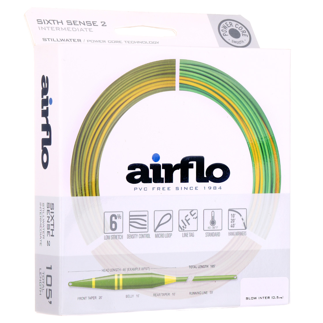 Airflo Sixth Sense 2 - Slow Intermediate Long Belly Distance ligne à mouche Translucent Olive