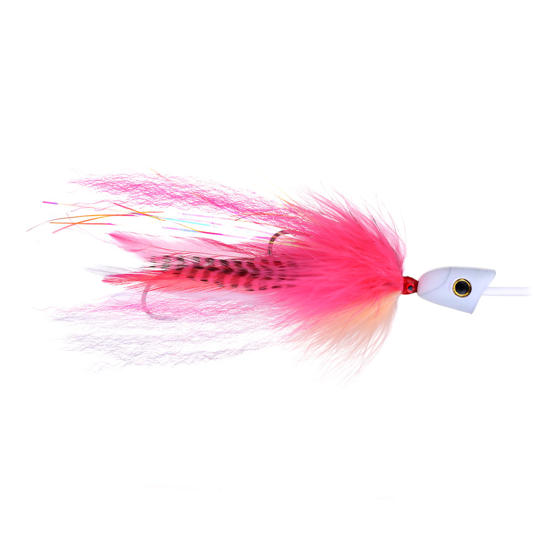 Superflies Pink & White Sailfish Tubefly avec Popperhead et Rig supplémentaires