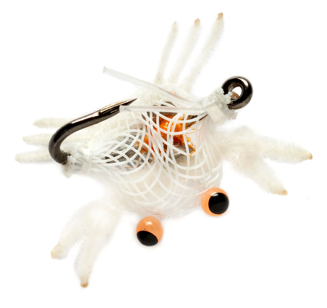 Fulling Mill mouche d'eau salée - Trigger Flexo Crab Weedless white