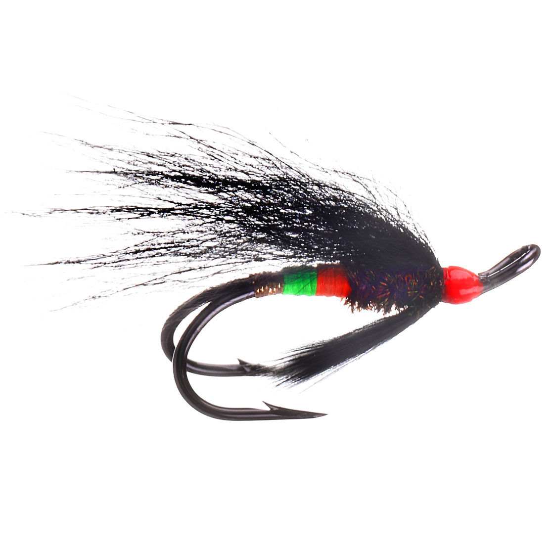 Superflies Mouche à saumon - Undertaker Red Head Black Double