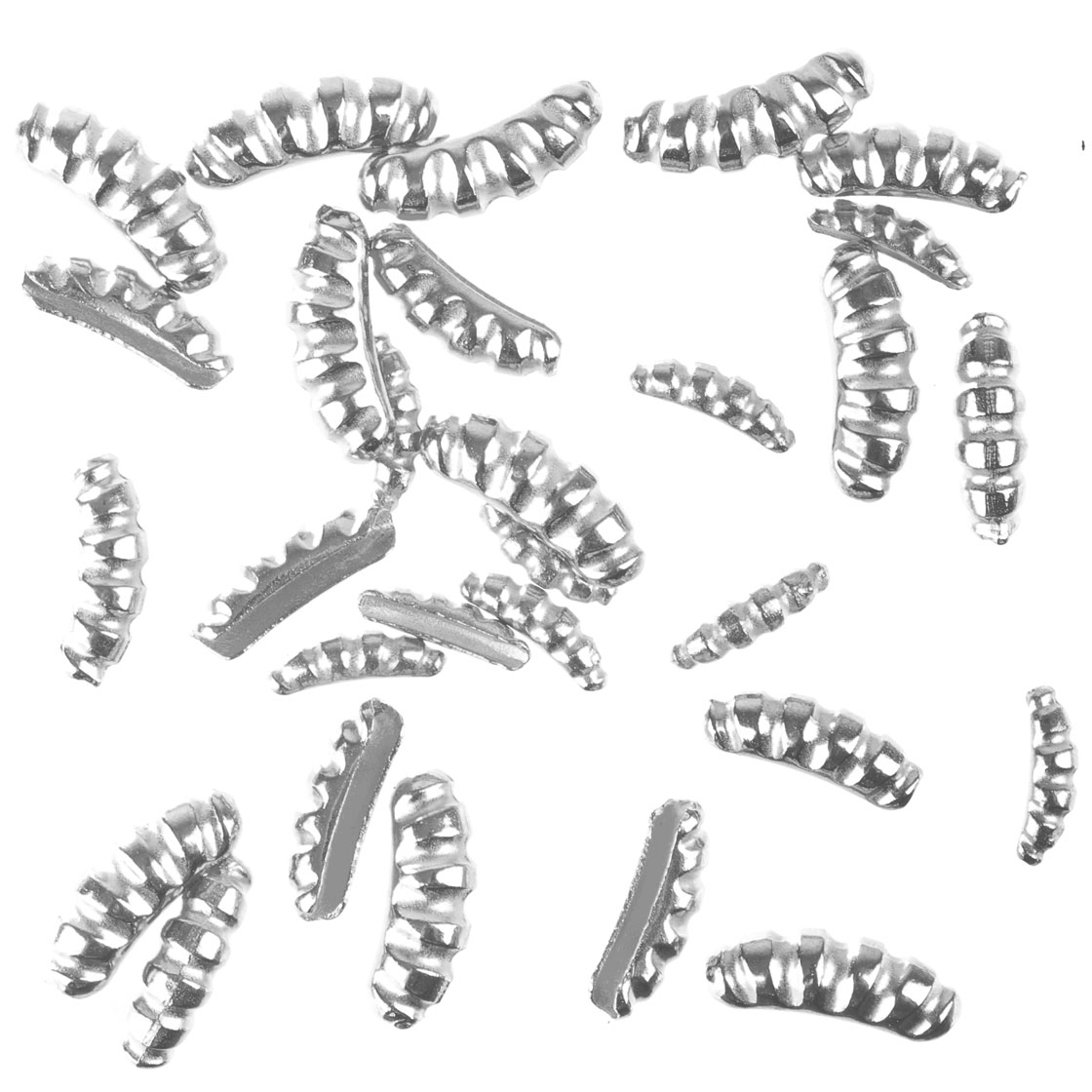 Wurm Tungsten Corps de nymphe rainuré argenté