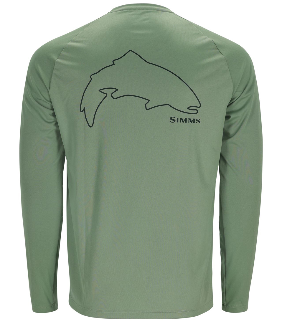 Simms Tech Tee Tee à manches longues Artist Series Trout Outline field