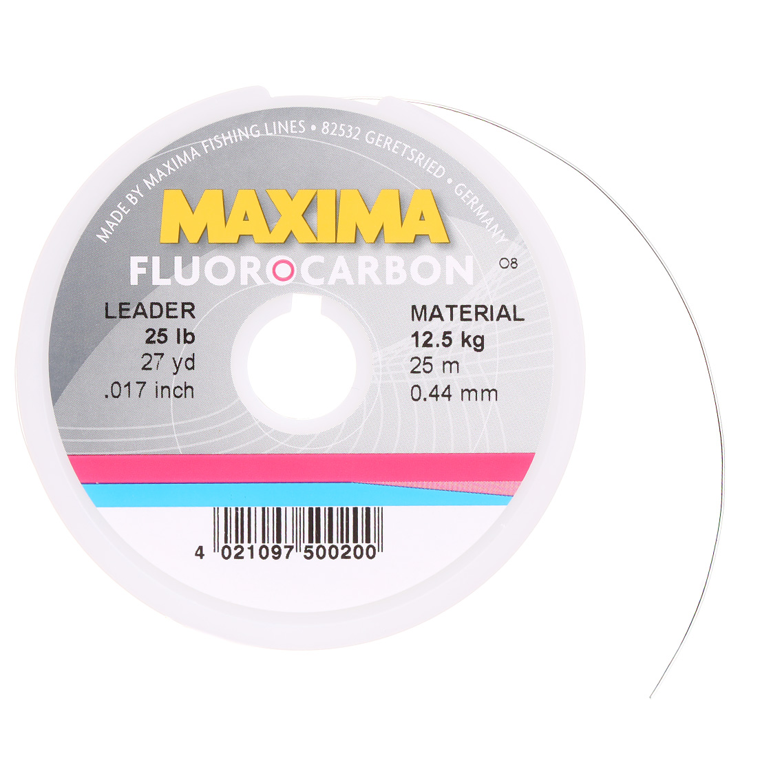 Maxima Fluorocarbon Tippet 25 m de bas de ligne invisible en bobine
