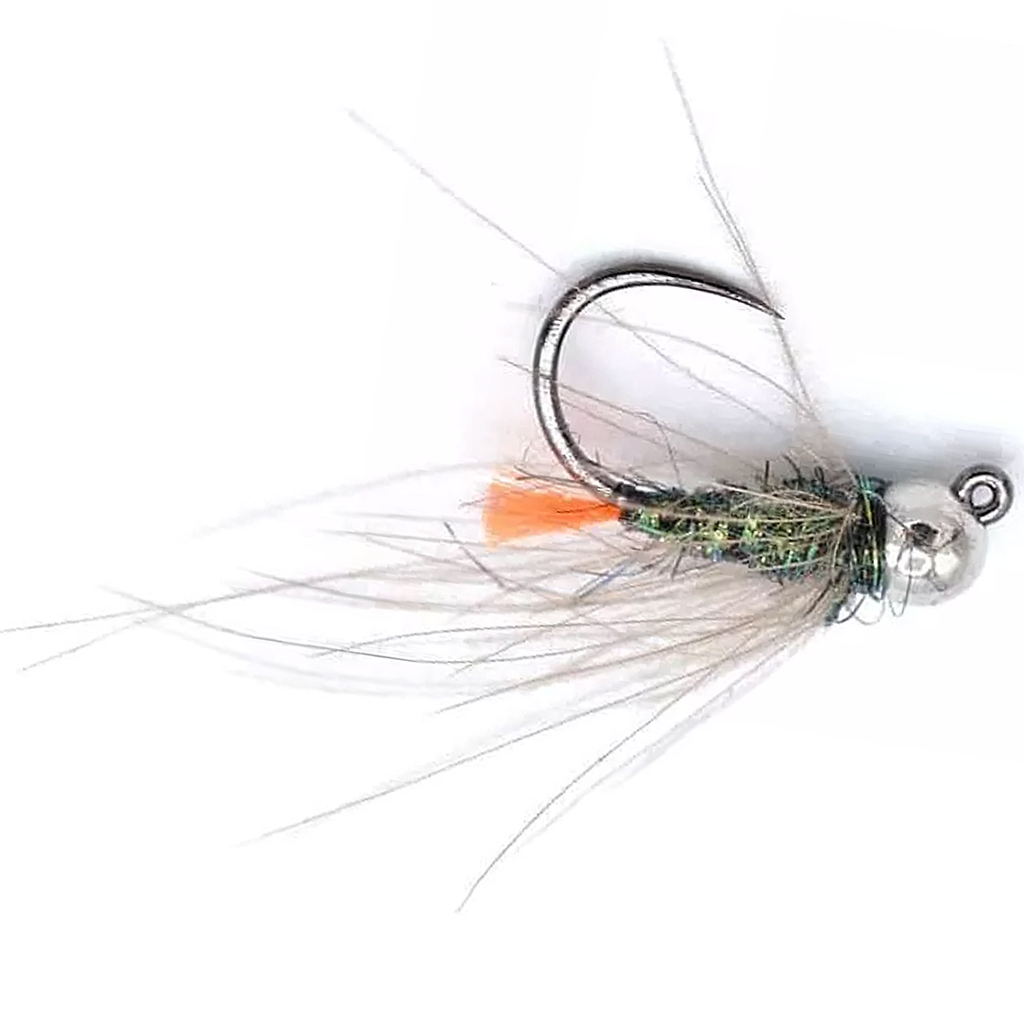 Superflies Tungsten Nymphes Orange Tag Jig Silver Bead