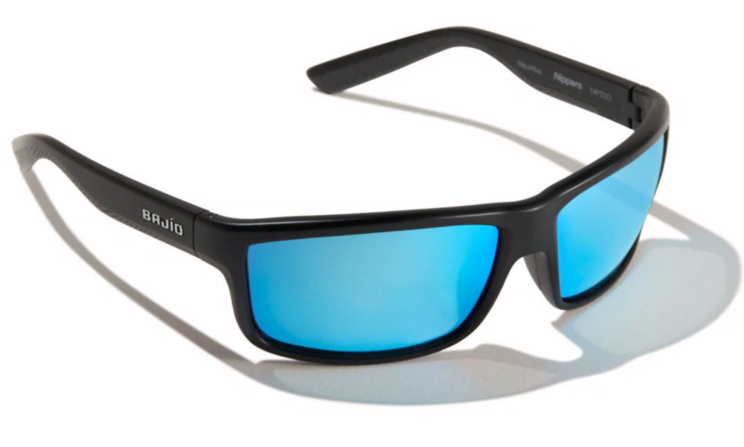 Bajio Lunettes polarisantes Nippers - Black Matte (Blue Mirror Glass)