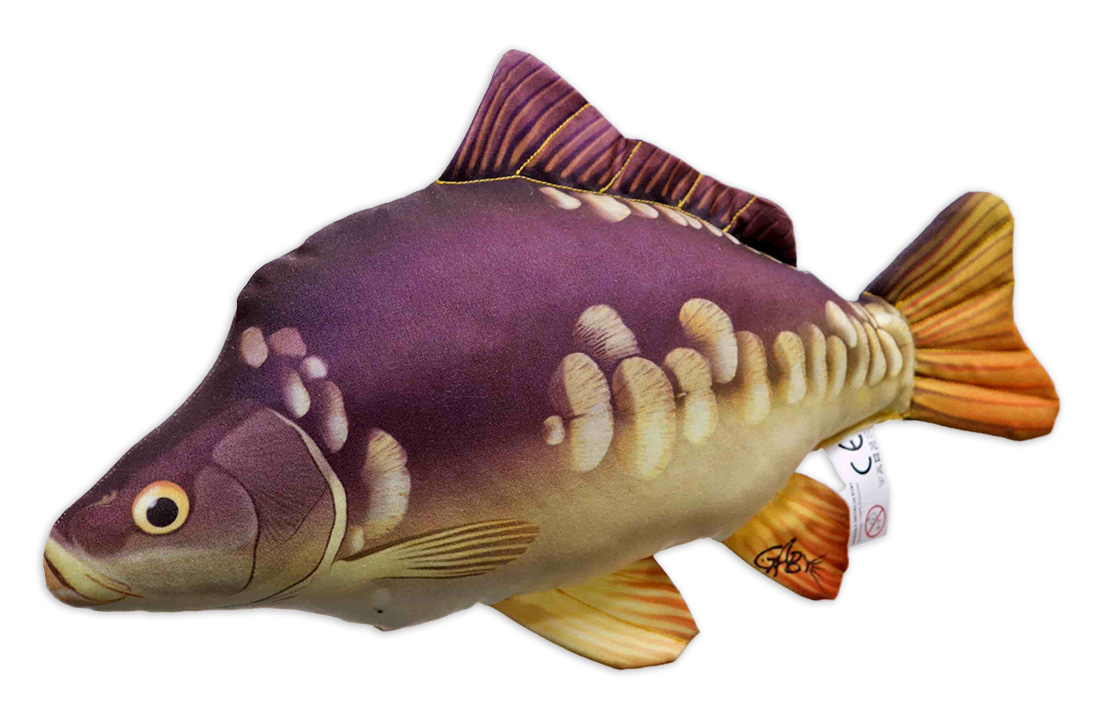 Coussin poisson Doudou Carpe miroir 35cm