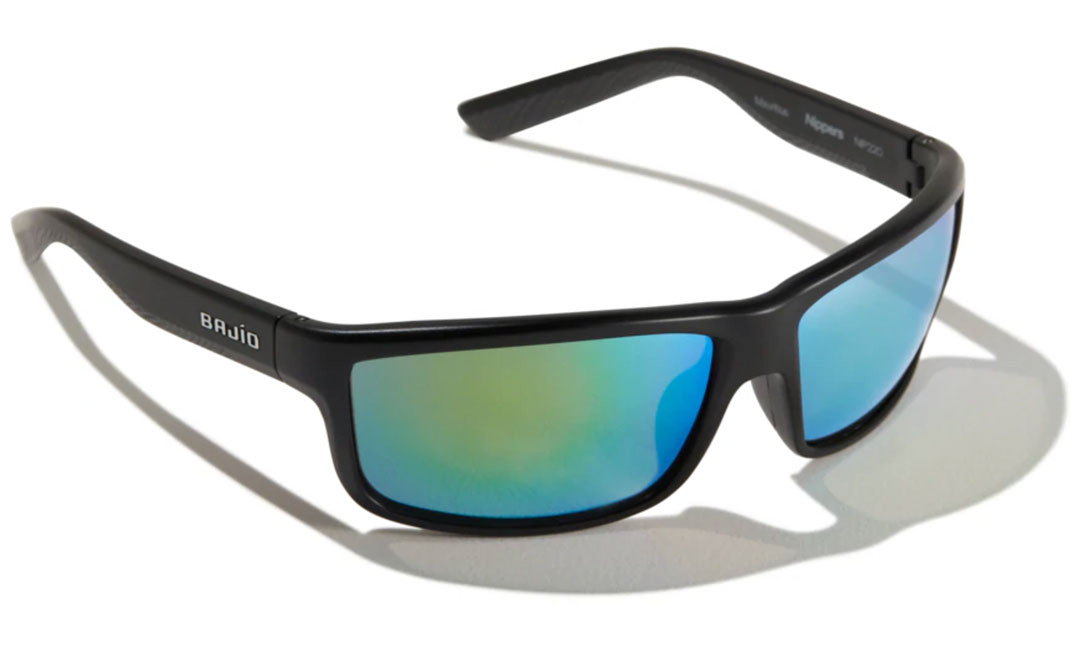 Bajio Lunettes polarisantes Nippers - Black Matte (Green Mirror Glass)