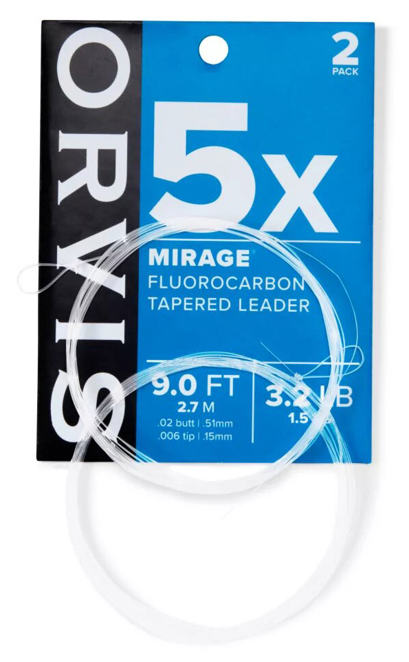 Orvis Mirage Fluorocarbone Tapered Leader 9 ft Bas de ligne 2er Pack