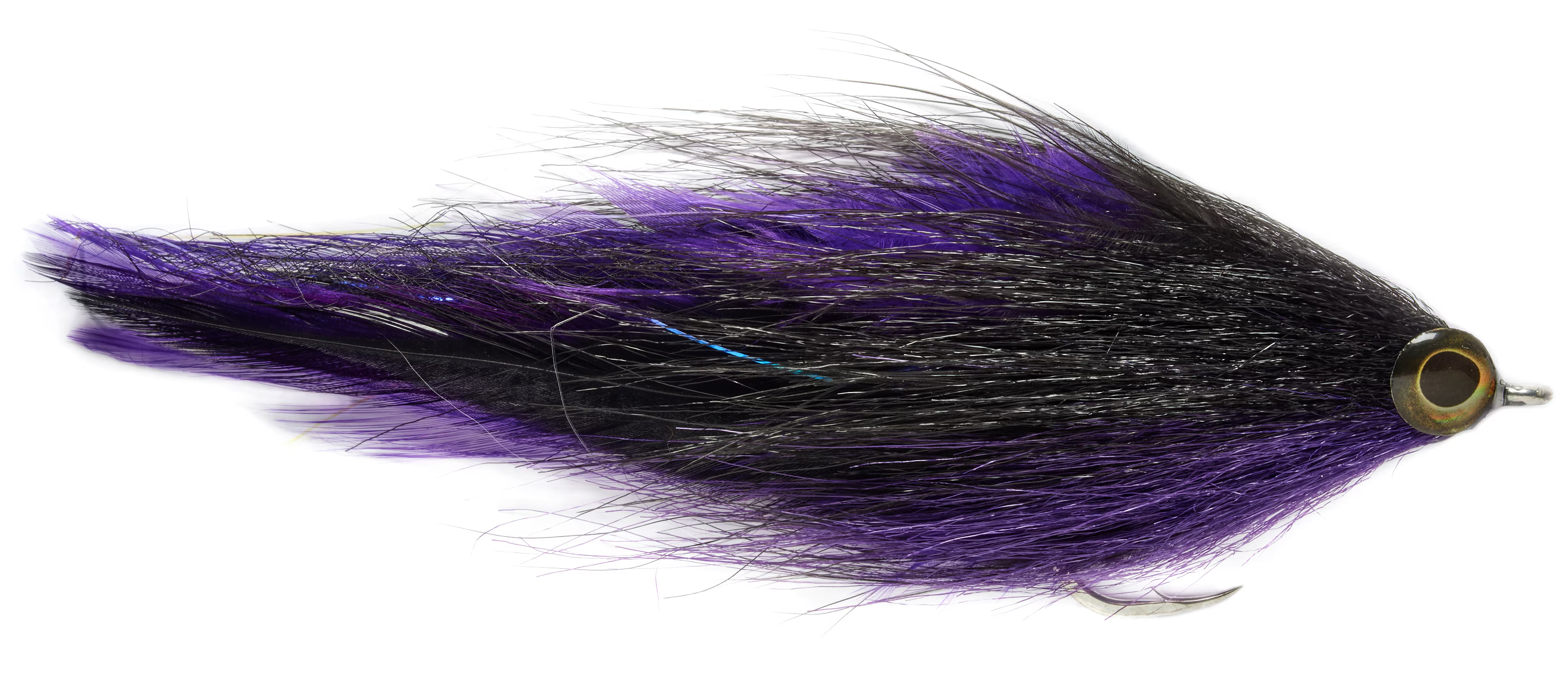Fulling Mill Two Tone Brushy Streamer #6/0 Noir & Pourpre