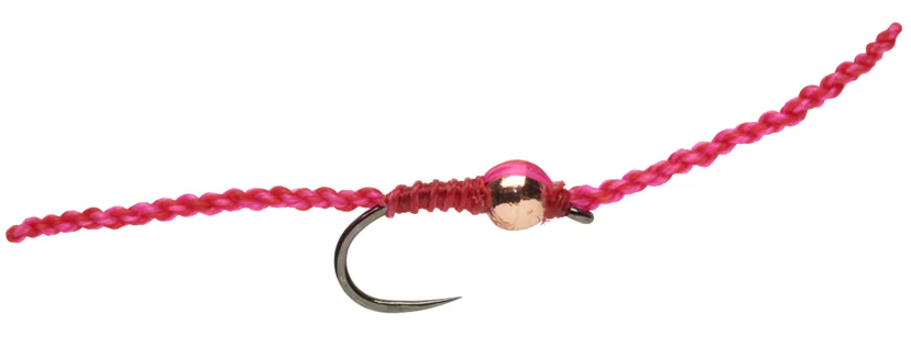 Fulling Mill Nymphes tactiques Olsens DNA Worm Pink & Red Barbless