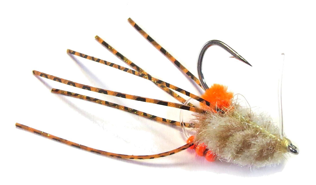 Fishient H2O Mouche d'eau salée - Rolling Bead Box Crab shrimp/brown