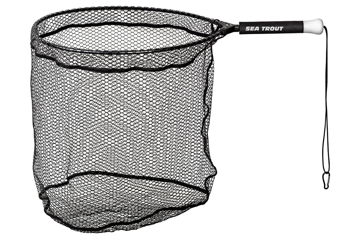 Traper Sea Trout Landing Net Épuisette recouverte de silicone avec filet de pêche