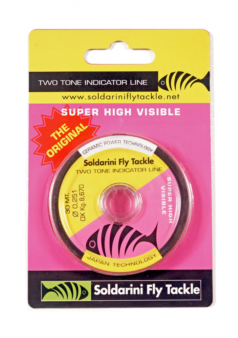 Soldarini Fly Tackle Two Tone Indicator Line Super Visible aide visuelle fluo rose/fluo jaune