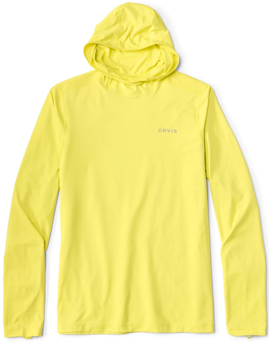 Orvis Sun Defense Printed Hoodie Sunshirt UPF 50+ Chemise de protection solaire citrus