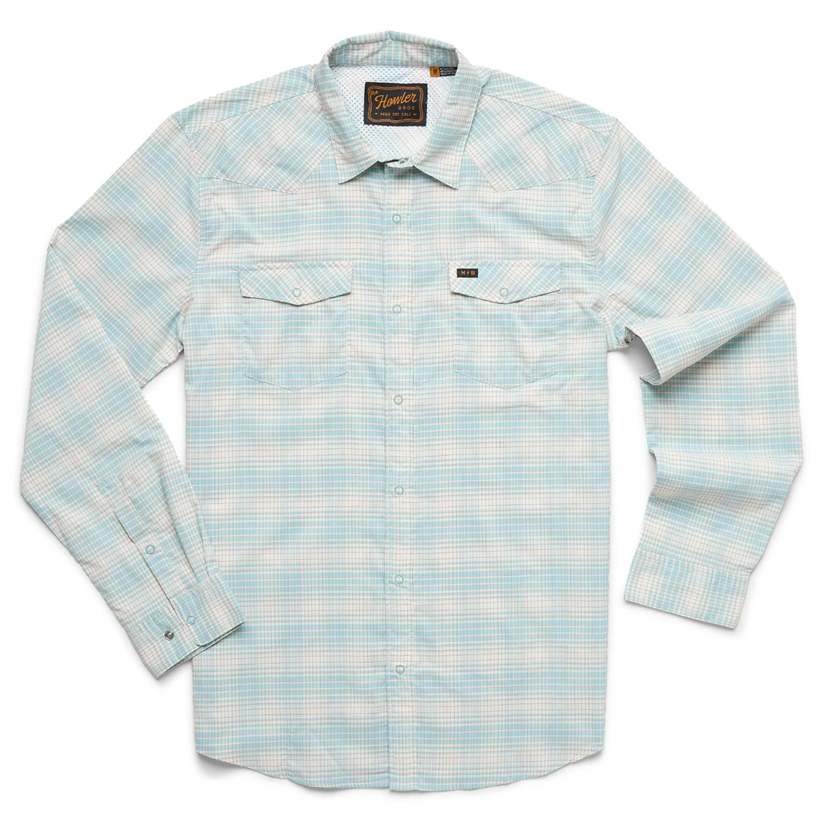 Howler Brothers H Bar B Tech Sunshade Shirt manches longues - eason plaid : seafoam protection solaire