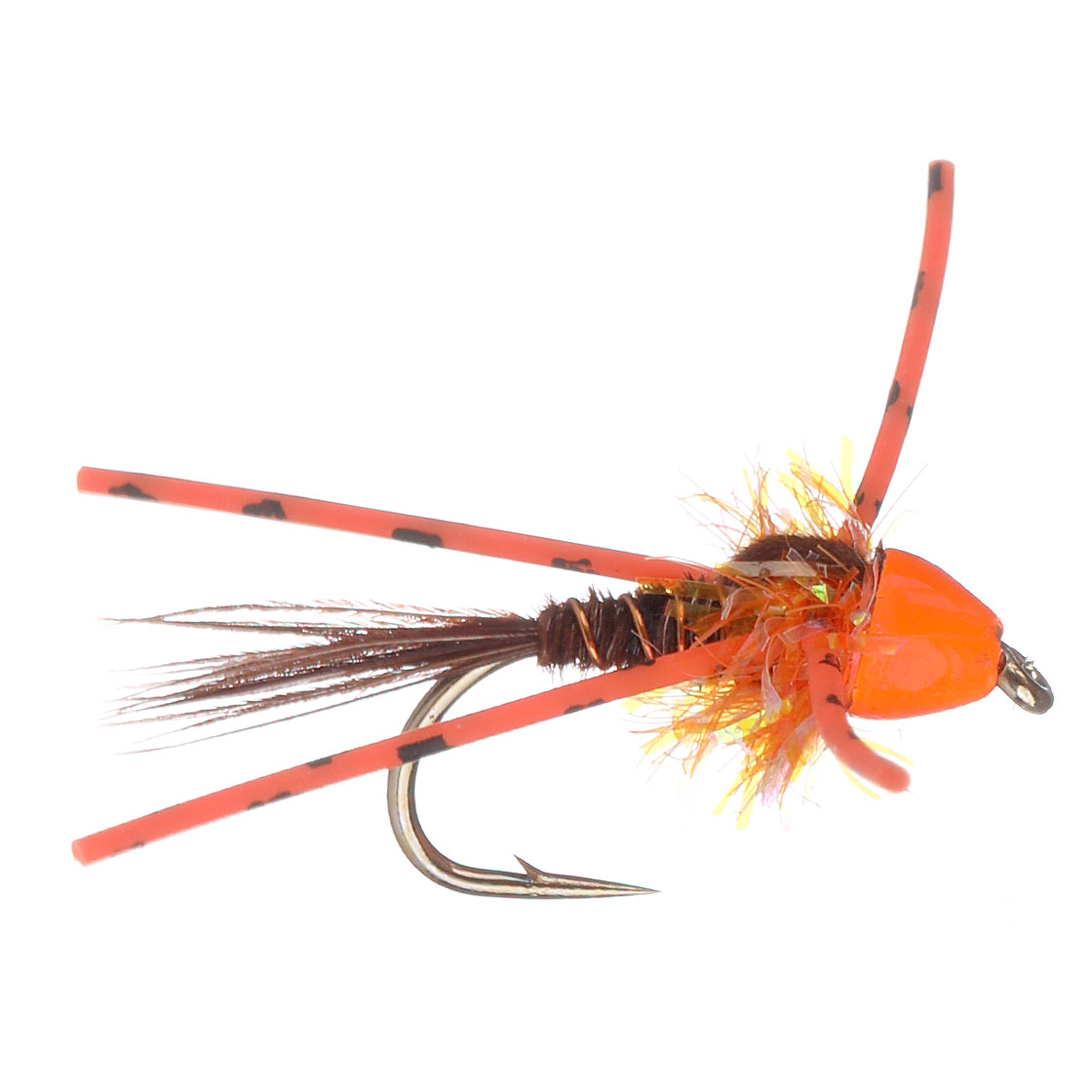 Superflies Bead Head Orange Rubberleg Nymphes