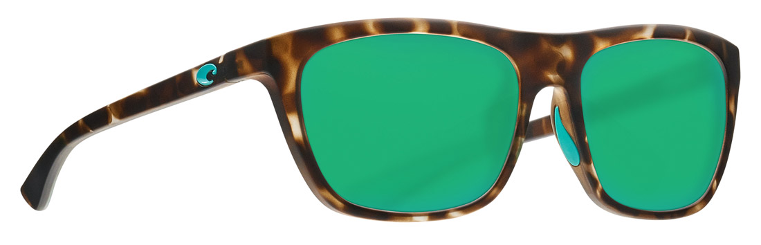 Costa lunettes polarisantes Cheeca Matte Shadow Tortoise (Green Mirror 580P)
