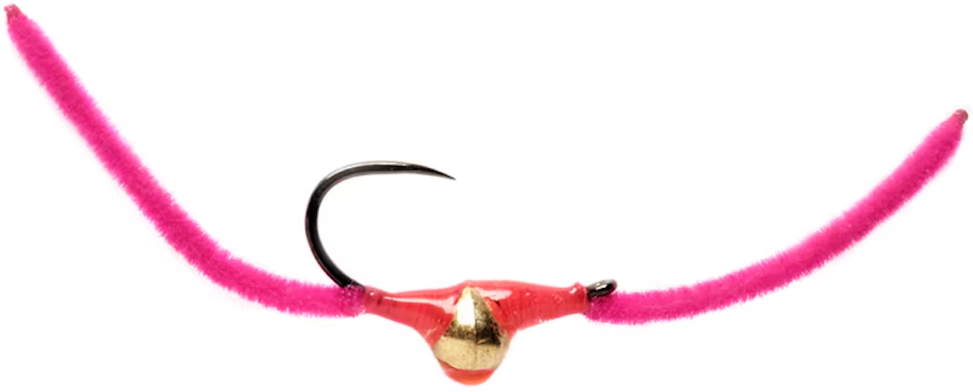 Fulling Mill Chenille Worm Bright Pink Grayling Magnet Barbless Nymphes