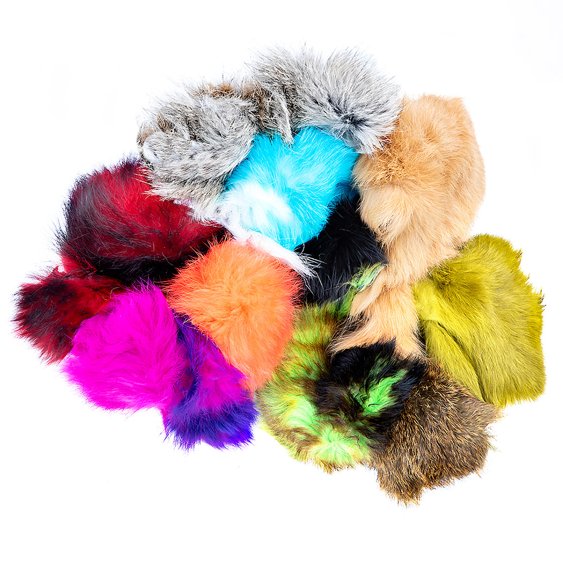Hareline Rabbit Hide Pieces Variety Pack Pièces en peau de lapin