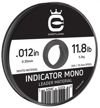 Cortland Indicator Mono Leader Material - Sighter - White Bas de ligne 50 ft