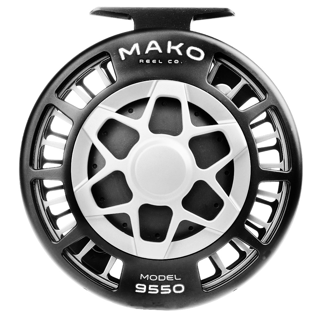 P-18959-1_mako_reel_matte_platinum-black_9550_front Mako Reel matte platinum on black Model 9550