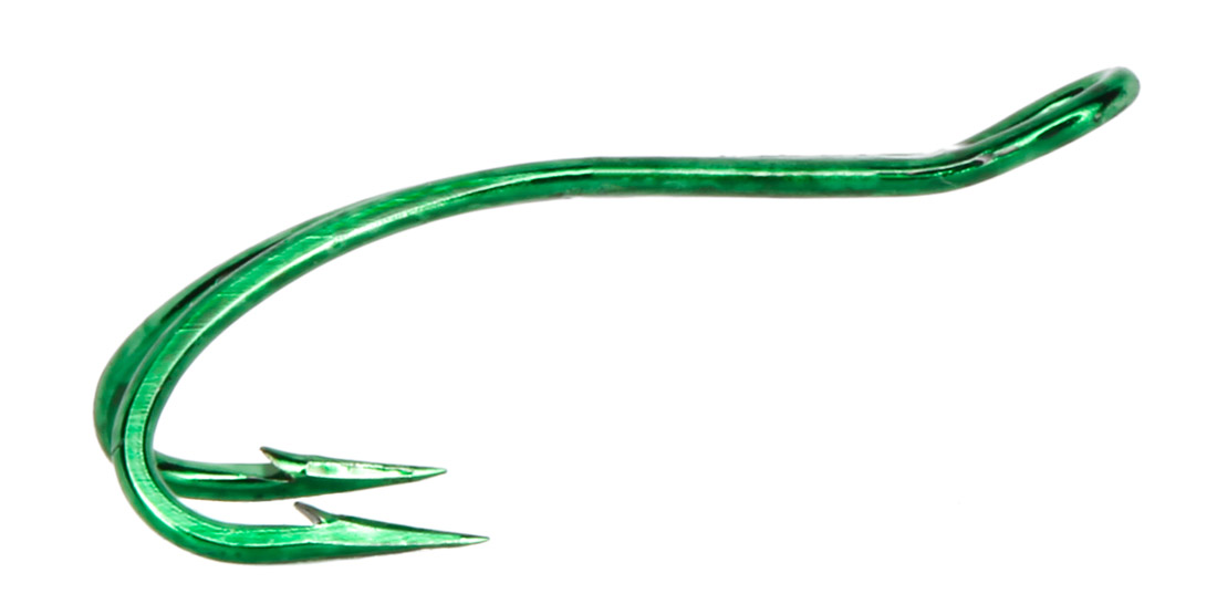 Partridge CS16U/2 Patriot Salmon Up-Eye hameçon double vert