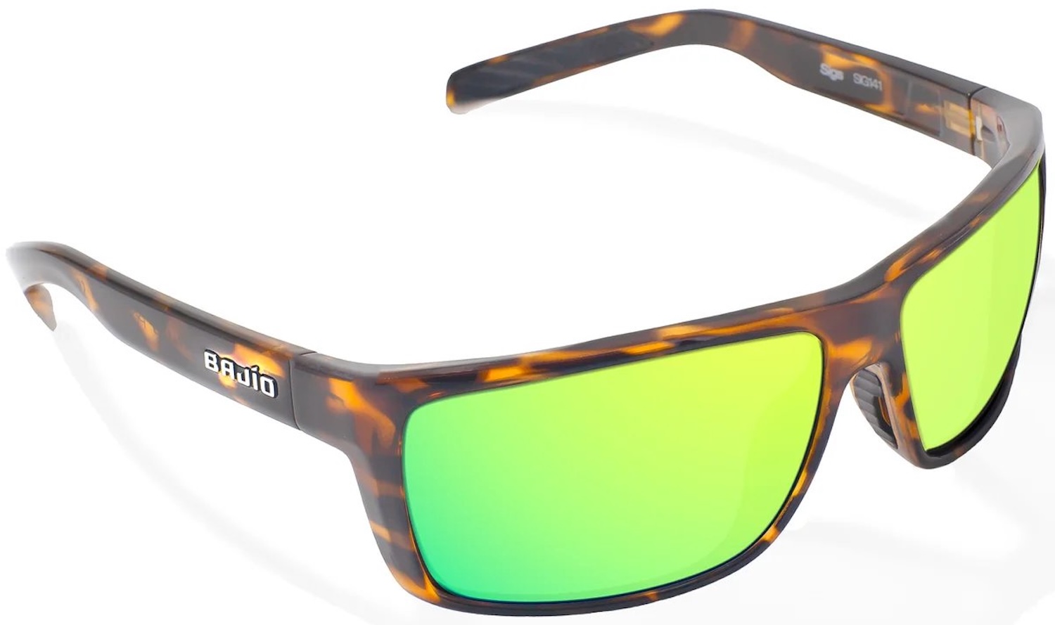 Bajio Lunettes polarisantes Sigs - Brown Tortoise Gloss (Green Mirror Glass)