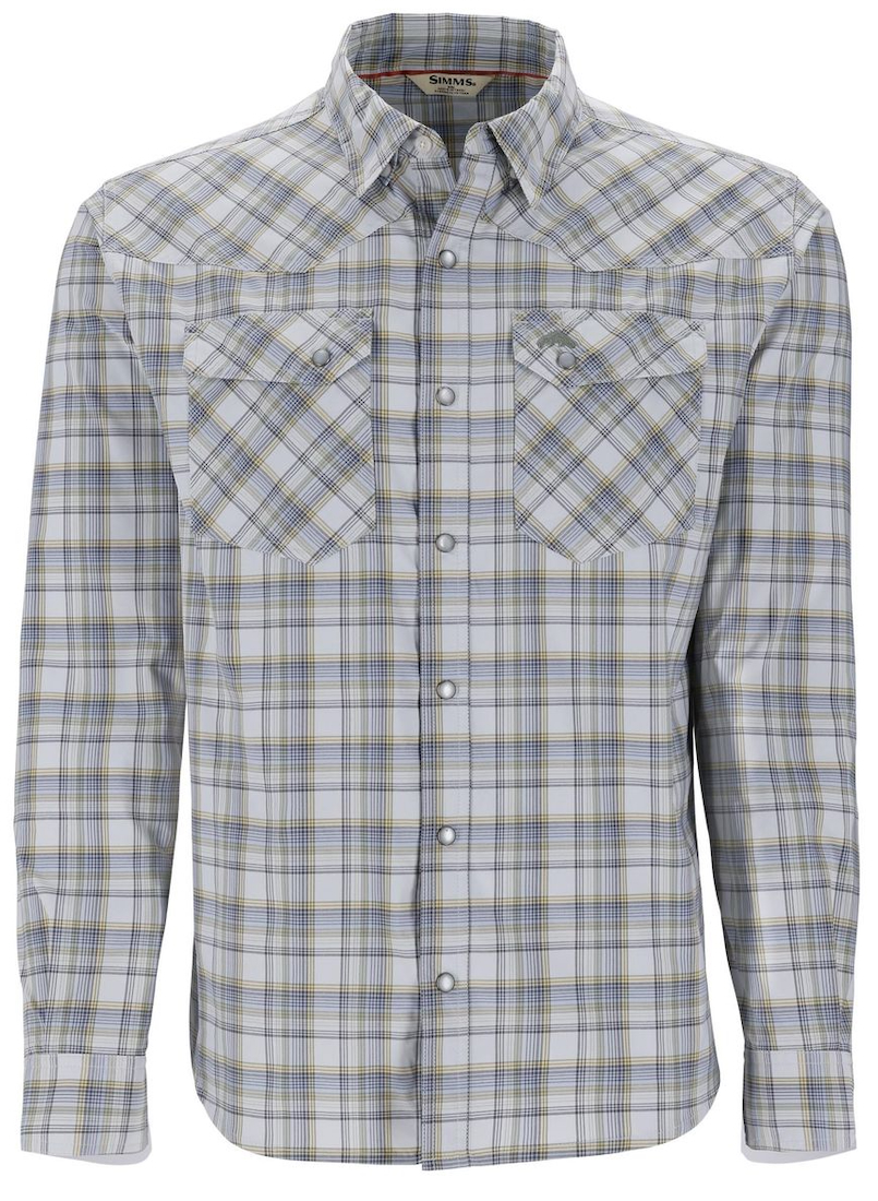 Simms Brackett Shirt Comfy Chemise stretch Sterling Plaid