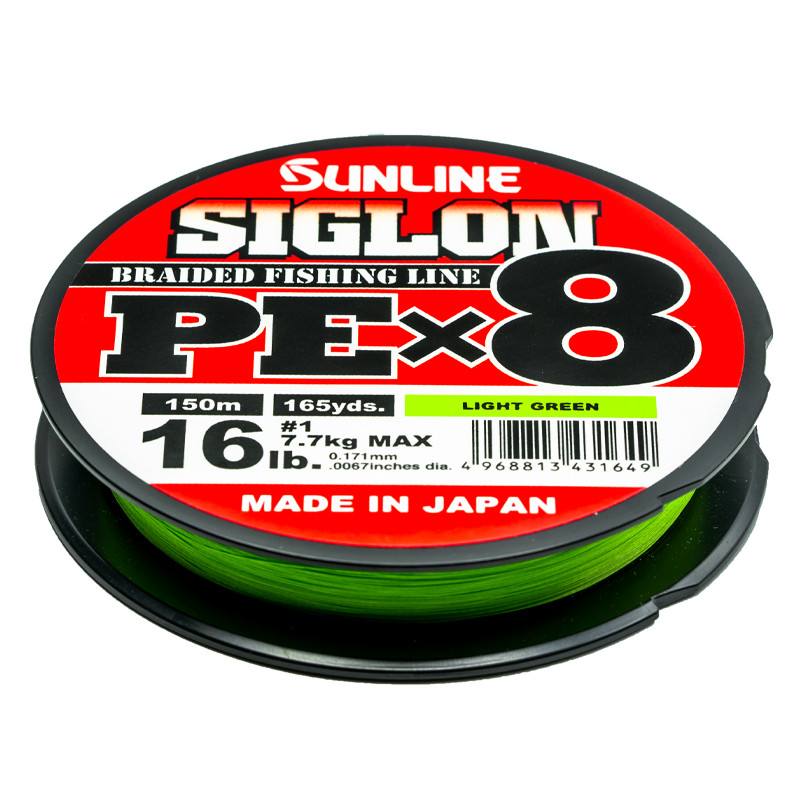 Sunline Siglon PE X8 Braid Light Green Tressé 150 m