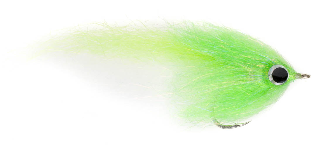 Fishient H2O Mouche d'eau salée - Brush Fly chartreuse & white