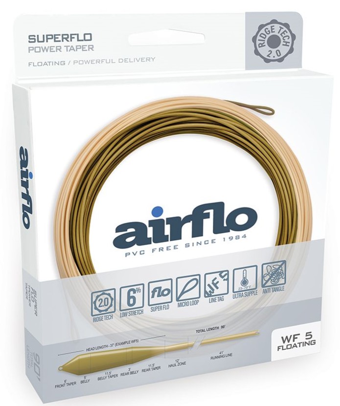 Airflo Ridge 2.0 Superflo Power Taper Trout ligne à mouche flottante Camo Green/Caddis
