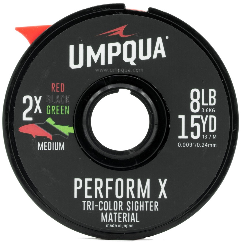 Umpqua Perform X Sighter Indicator Tippet Trois tons rouge/noir/vert 15yds