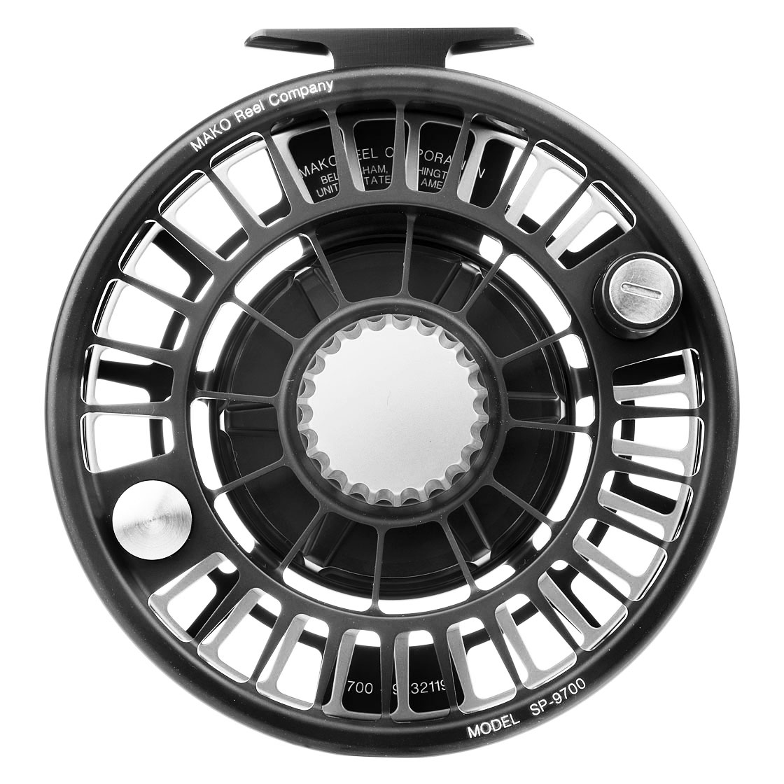 P-18959-3_mako_reel_matte_platinum-black_9700_back Mako Reel matte platinum on black Model 9700B