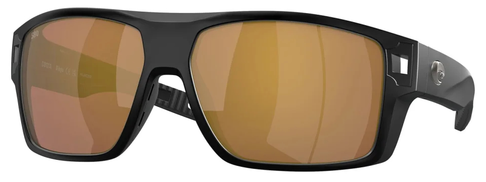 Costa lunettes polarisantes Diego Matte Black (Gold Mirror 580G)