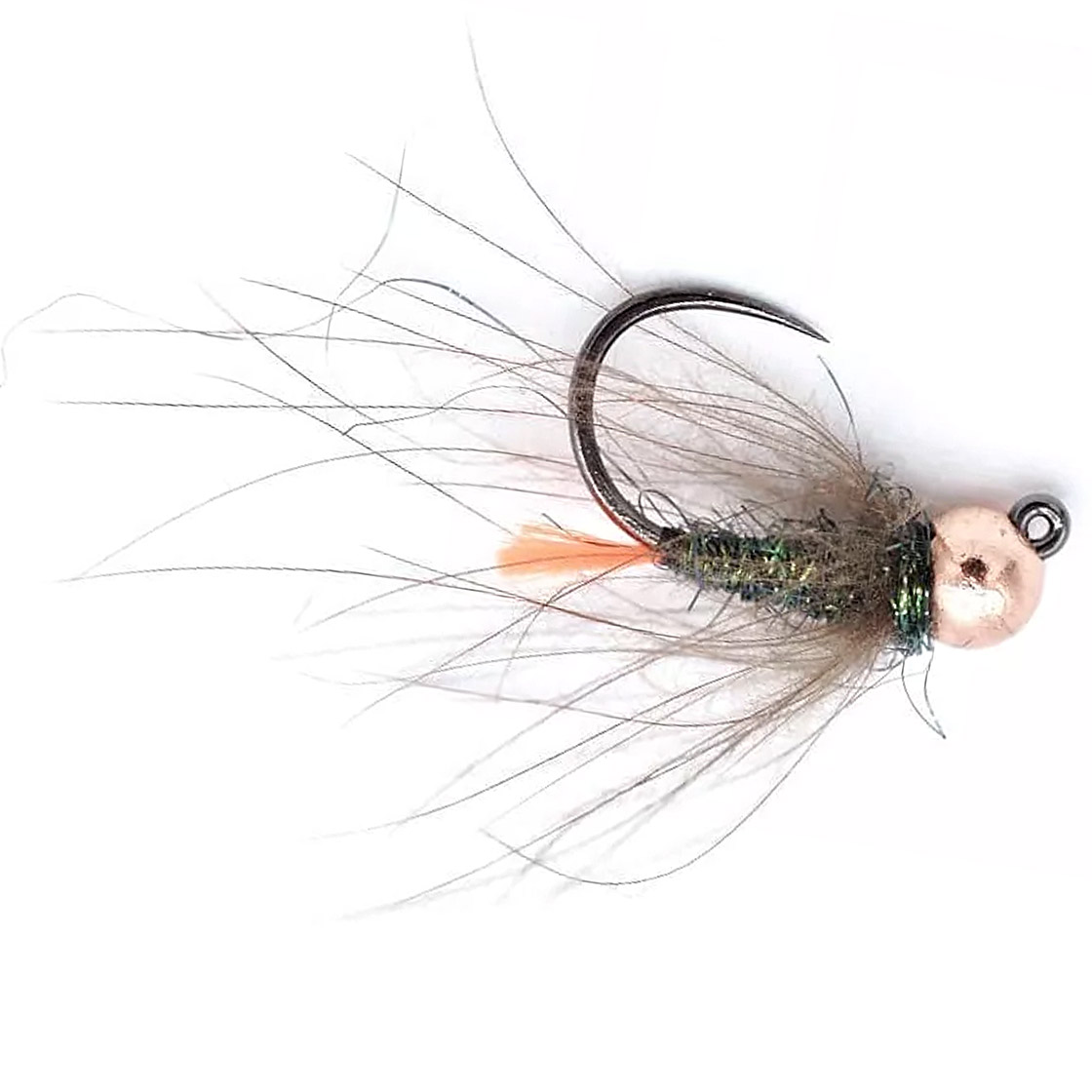 Superflies Tungsten Nymphes Orange Tag Jig Copper Bead