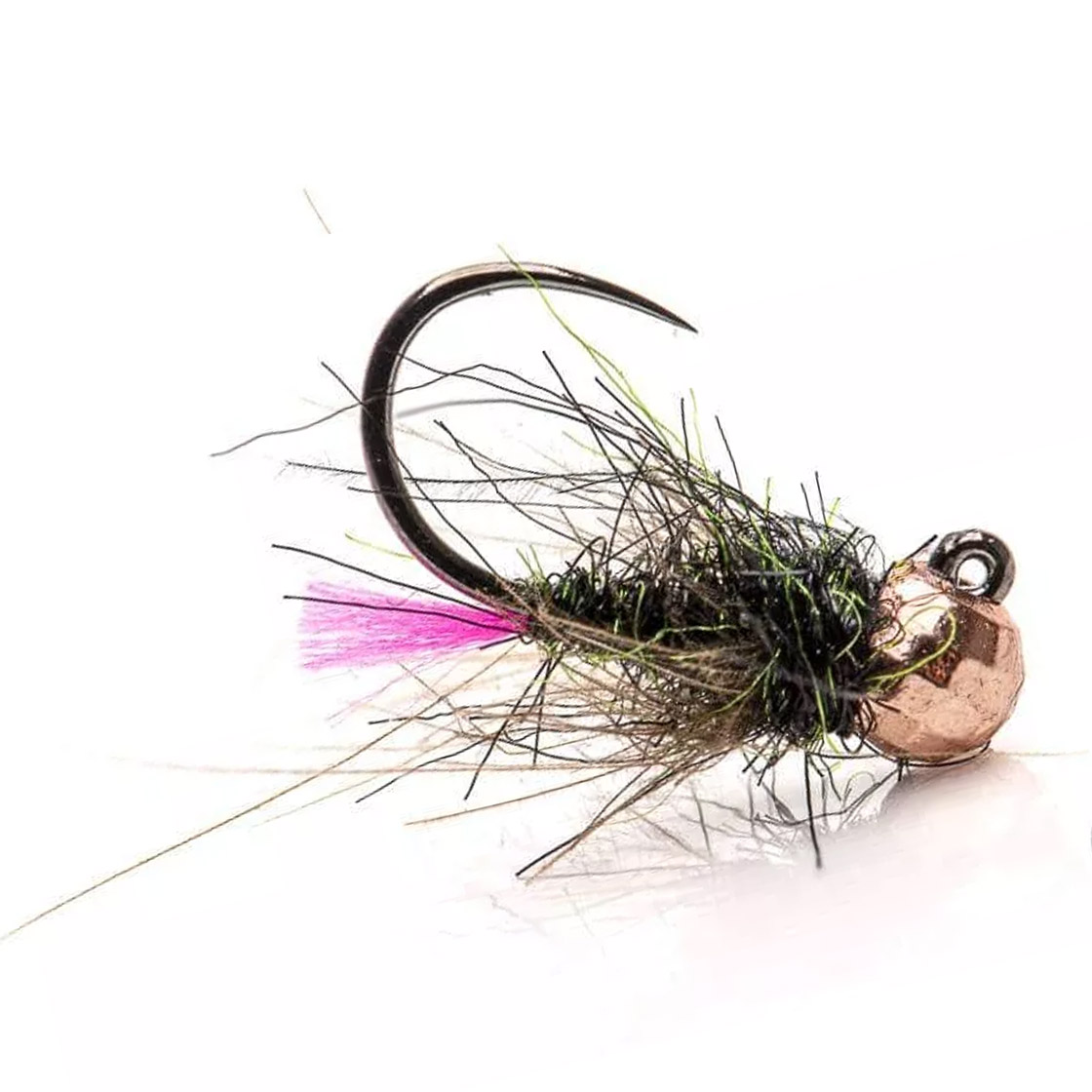 Superflies Tungsten Nymphes Pink Tag Jig Copper Bead