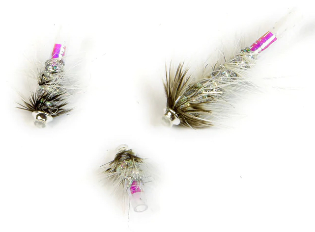 Frödin Flies Mouche à tube Loose Body Series - Silver & Silver Set de mouches à tube