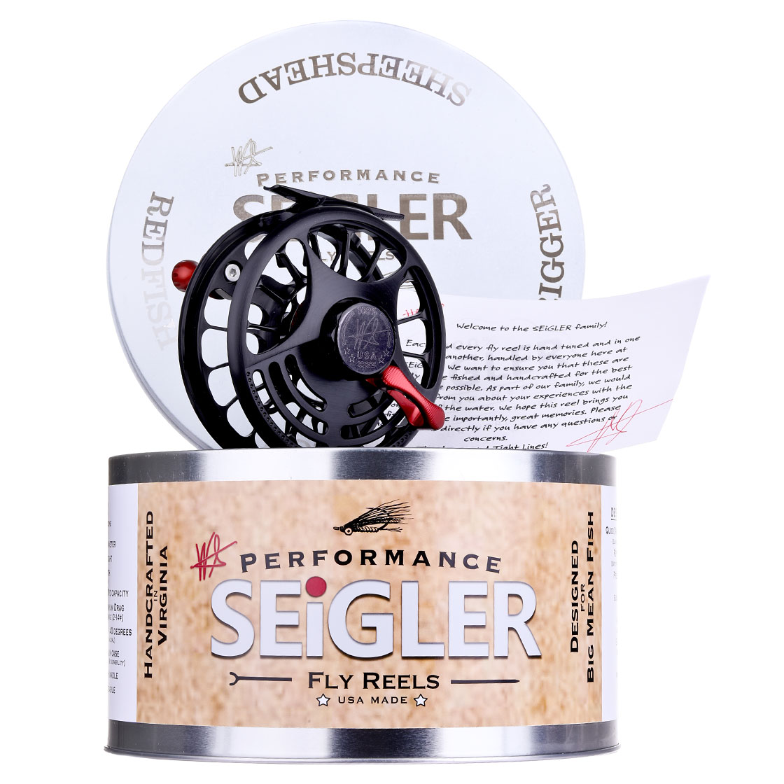 Seigler moulinets de mouche black & red