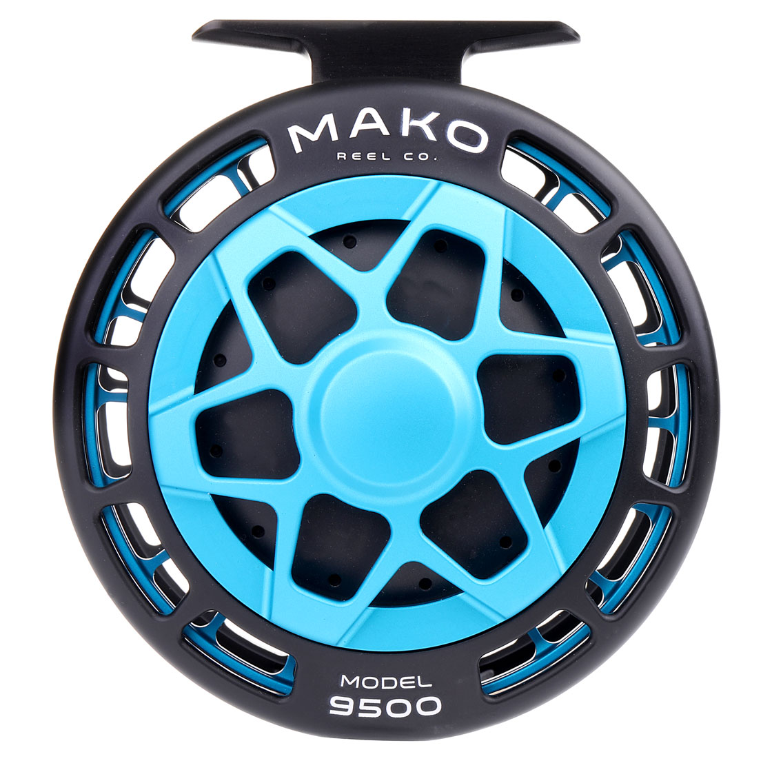Mako Reel Co. moulinet de mouche matte turquoise on black