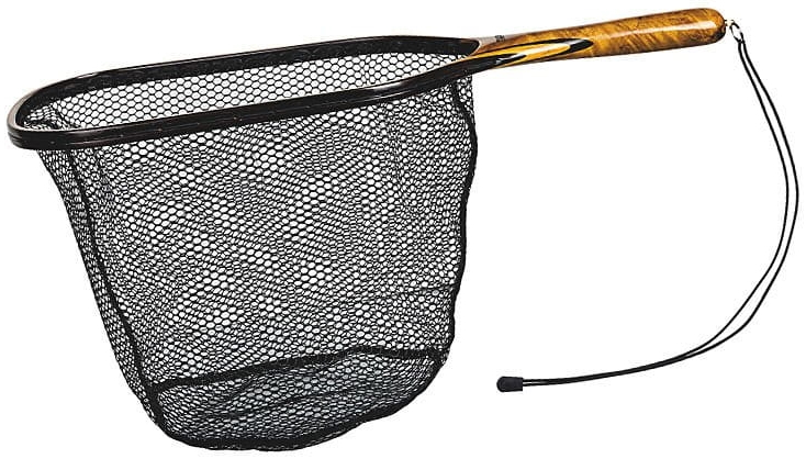 Traper Net Oregon Silicon Coated Net Epuisette en bois noble avec filet de pêche