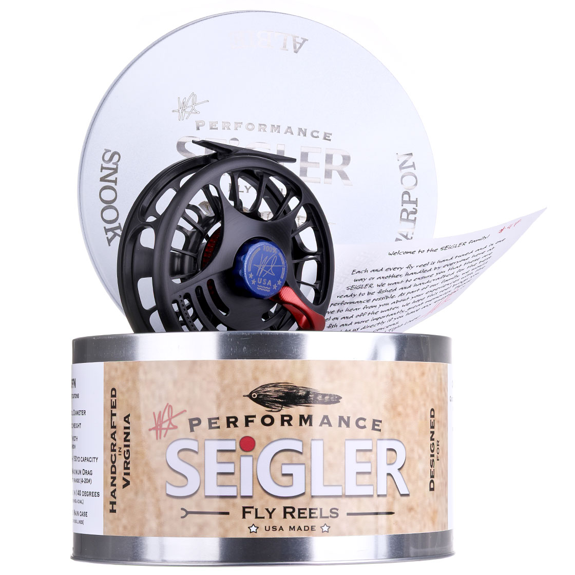 Moulinets de mouche Seigler black, red & blue