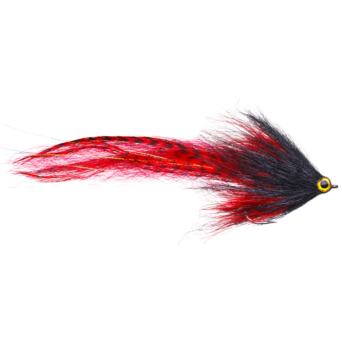 Superflies mouche à brochet - Predator Brush red black