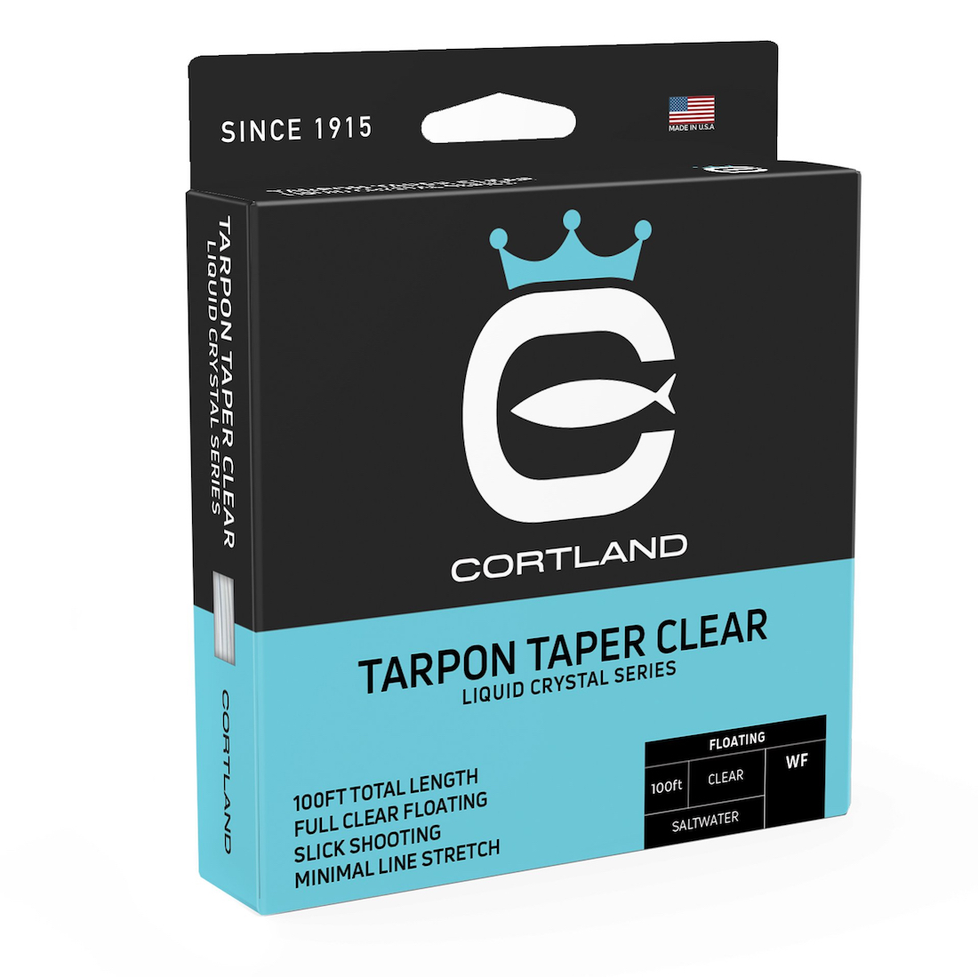 Cortland Liquid Crystal Saltwater Tarpon Taper Ligne à mouche Clear