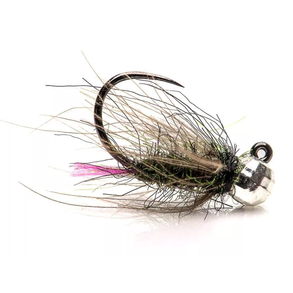 Superflies Nymphes en tungstène Pink Tag Jig Silver Bead